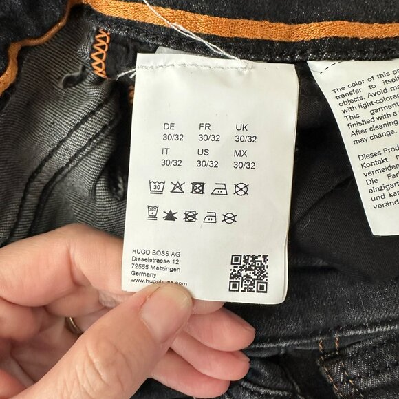 Hugo Boss Delaware Slim Fit Mens Black Denim Jeans 30x32 - Picture 7 of 9